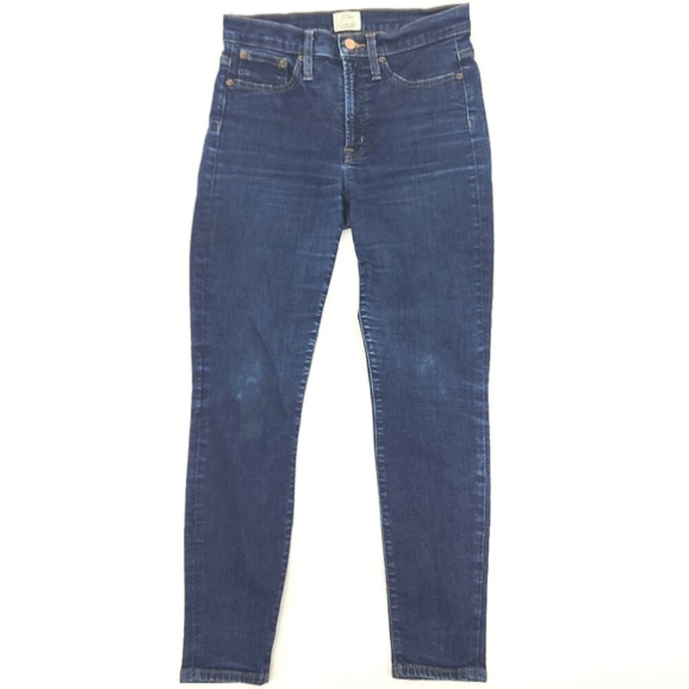 J Crew Jeans Womens Blue 9" High Rise  Size 28 Waist Toothpick Skinny Blue Denim